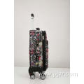 Printed Flowers Trolley Luggage with Removal Spinner